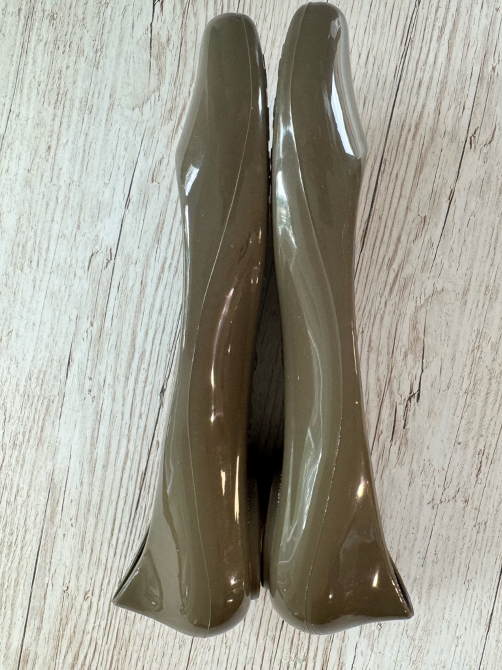 Oka B. Olive Eco-Friendly BioBased Shiny Patent Ballet Flats - Teal Insole 8 - Picture 8 of 11